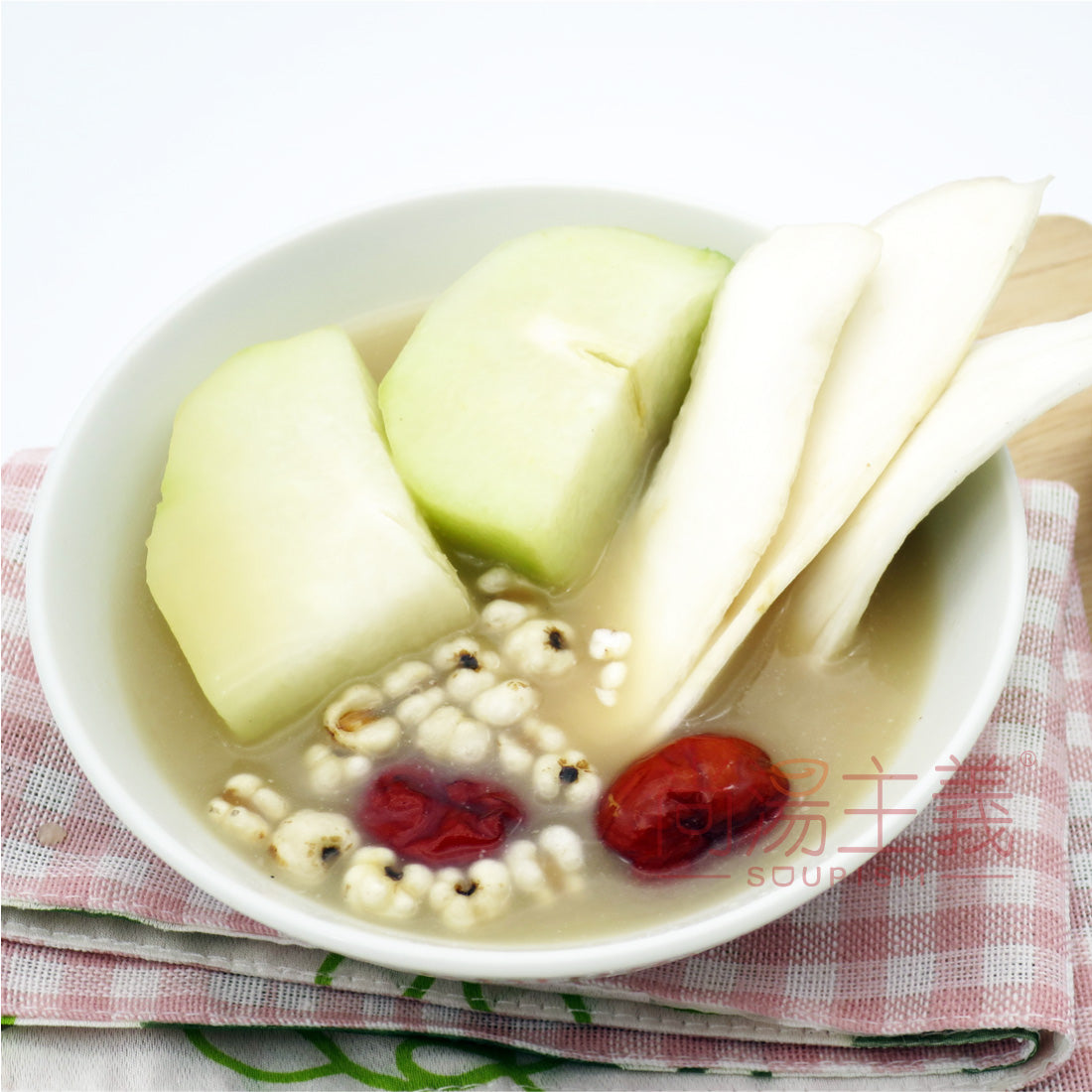 【佛手瓜淮山薏米瘦肉湯】(不連湯料) 老火湯包