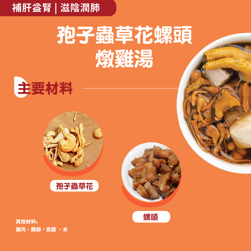 【孢子蟲草花螺頭燉雞湯】